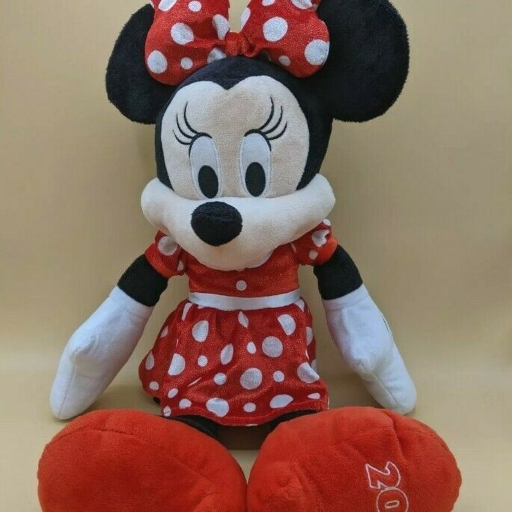 Disney Minnie Mouse Plush 22'' Collectible 2016 Plush Toy Red Polka Dot Dress - Picture 2 of 7